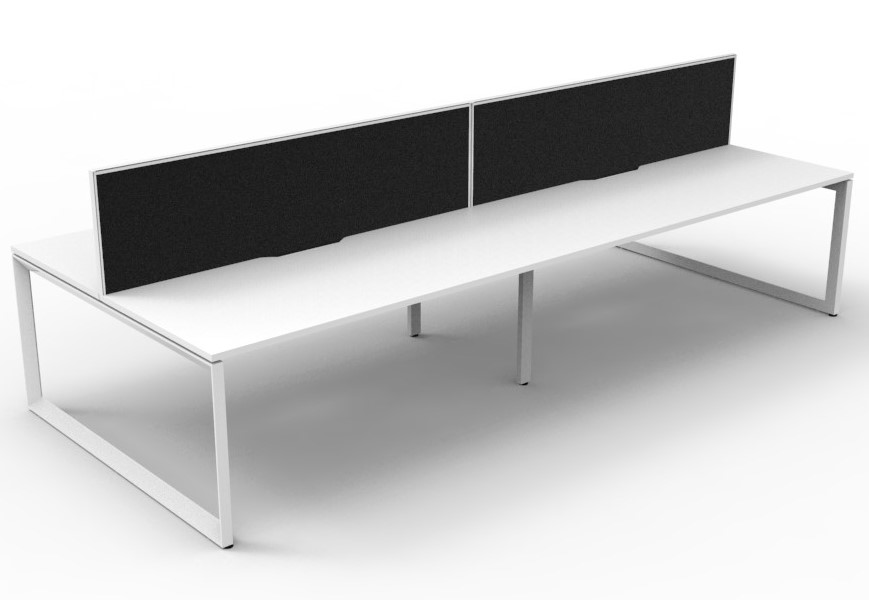 Loop 4 Person Back to Back Workstation - With Screen